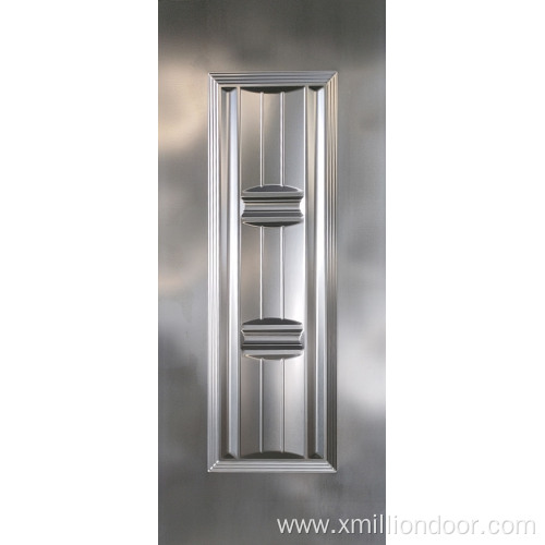 Decorative embossed steel door plate